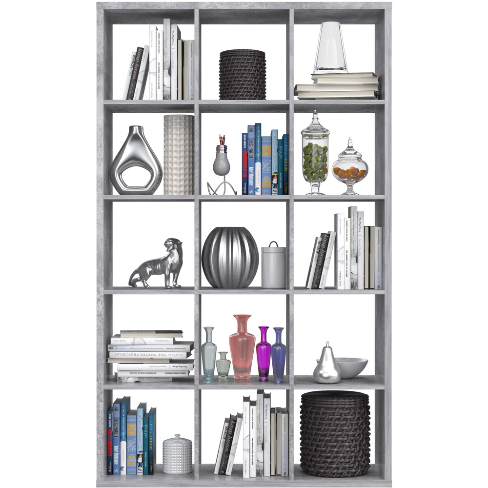 Florence Mauro Multi Shelf Concrete Grey Bookshelf Image 4