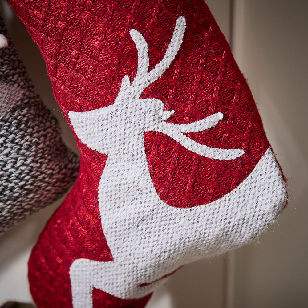 Dibor Sweater Knit Reindeer Stocking Image 3