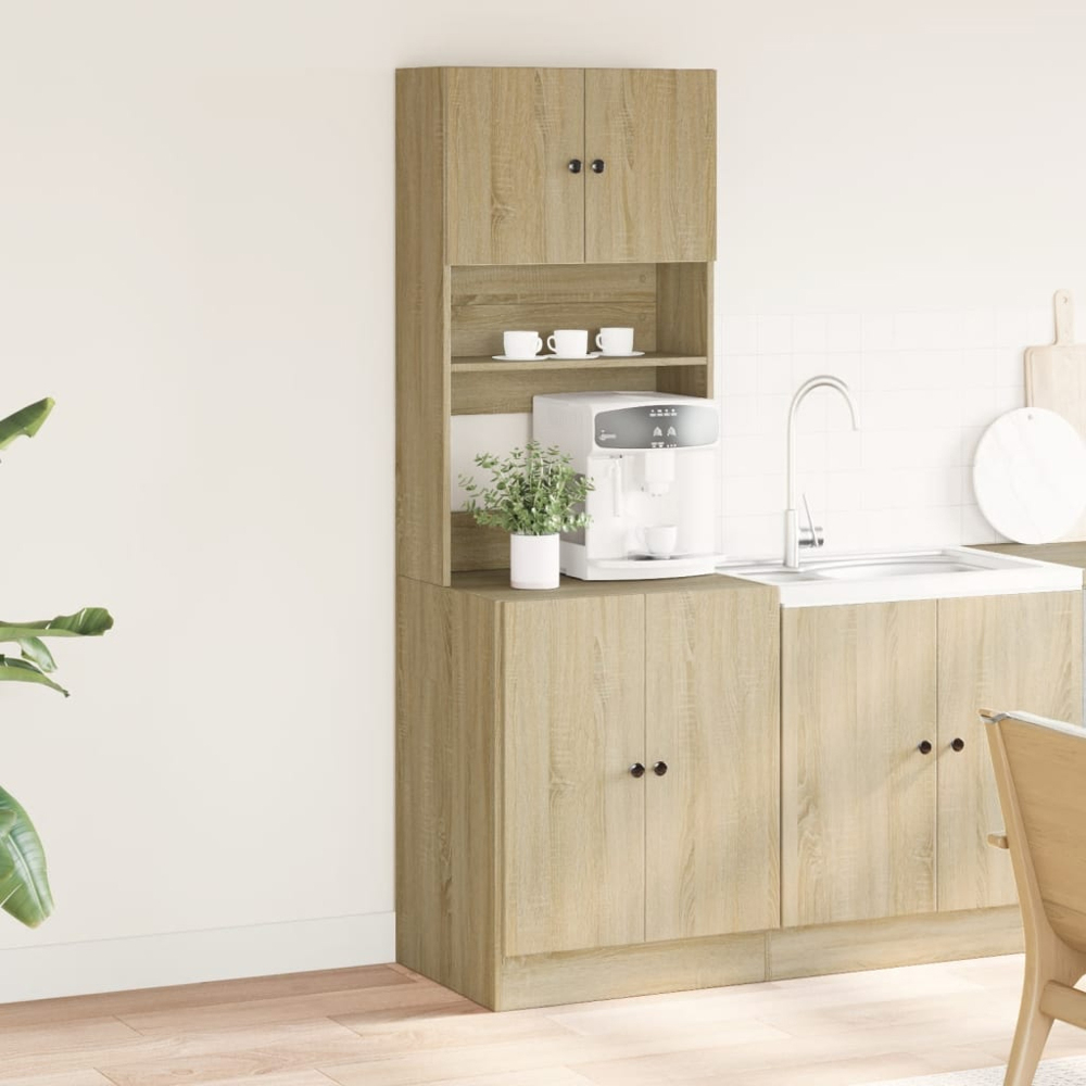 vidaXL 4 Door 2 Shelf Sonoma Oak Kitchen Cabinet Image 9