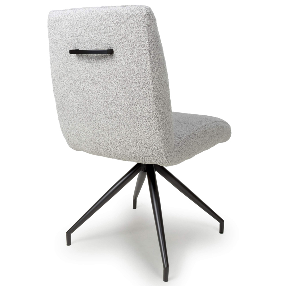 Shankar Laurel Set of 2 Smoke Grey Boucle Dining Chair Image 3