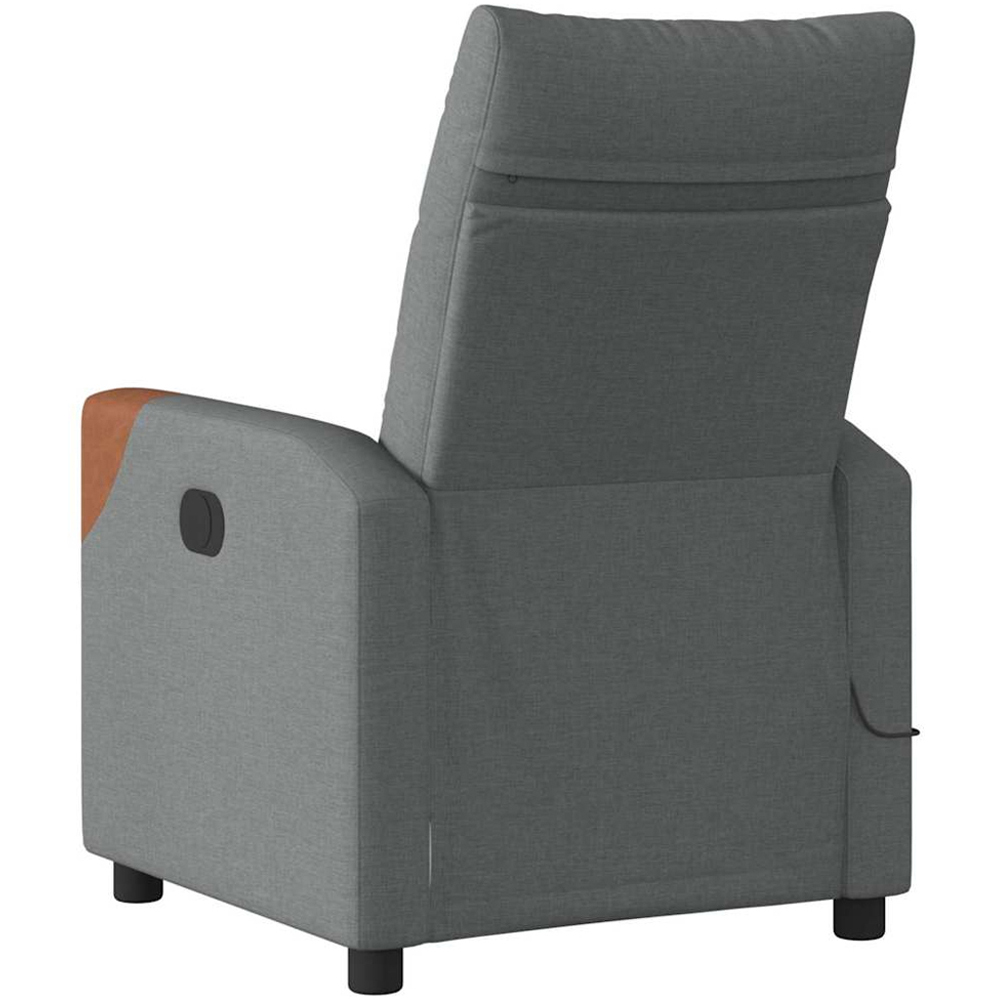 vidaXL Dark Grey Fabric Manual Massage Recliner Chair Image 5