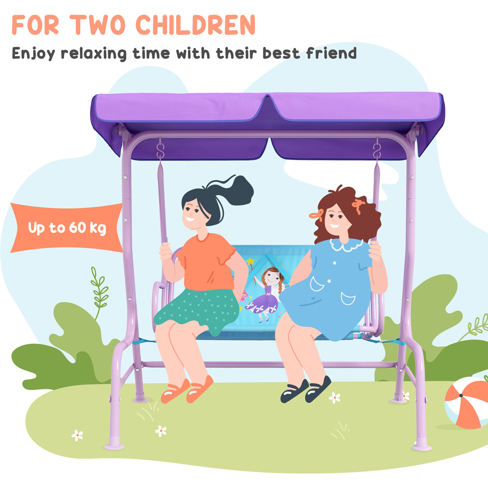 Outsunny Kids Fairy Steel Swing Chair 39cm Image 4