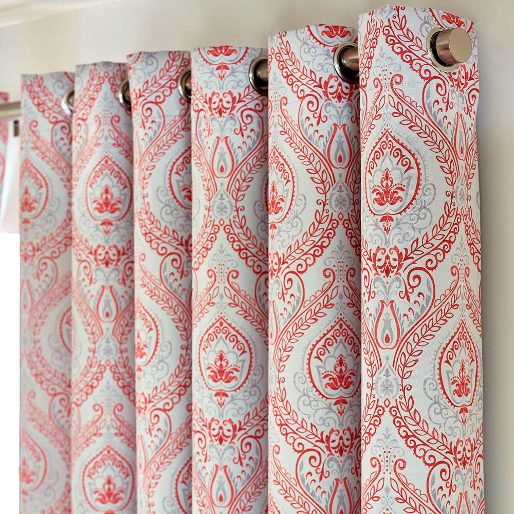 Alan Symonds Victoria Red Room Darkening Ring Top Eyelet Curtains 229 x 229cm Image 2