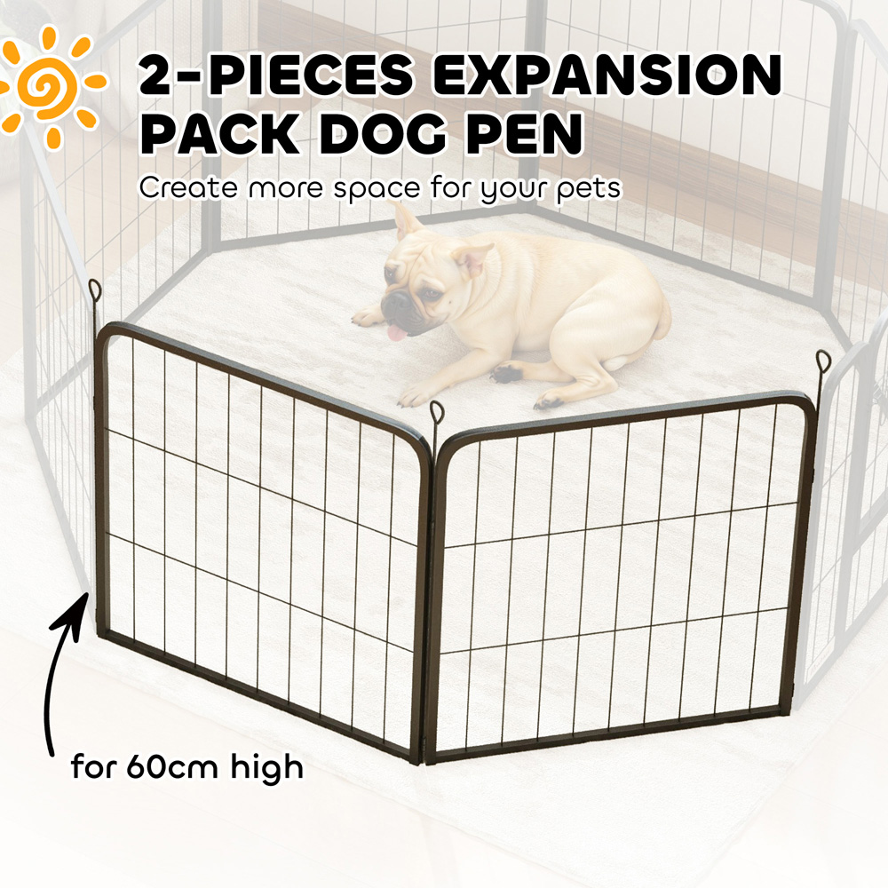 PawHut 2 Piece Black Small Dog Pen Extension Image 8