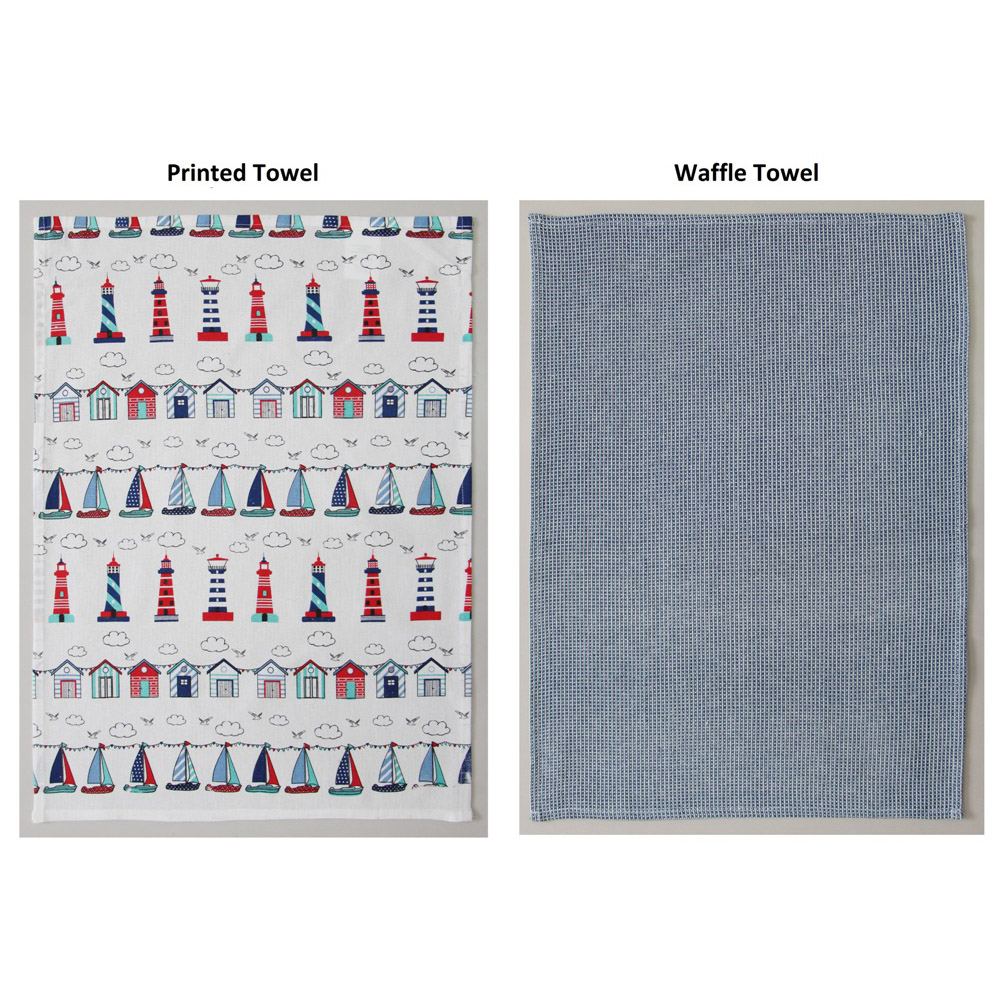Highlands Homeware Nautical Kitchen Towel 2 Pack Image 3