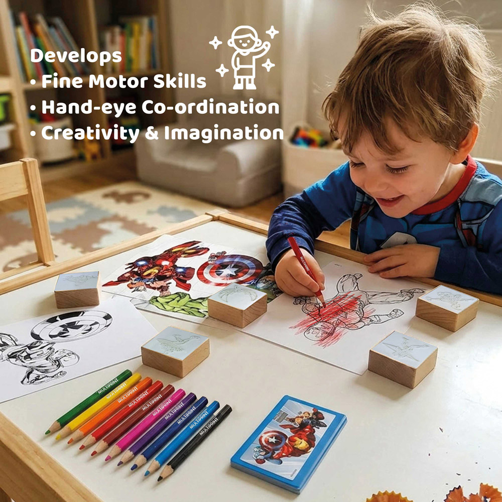 Multiprint Marvels Avengers Kids Travel Colouring and Stamp Set Image 6