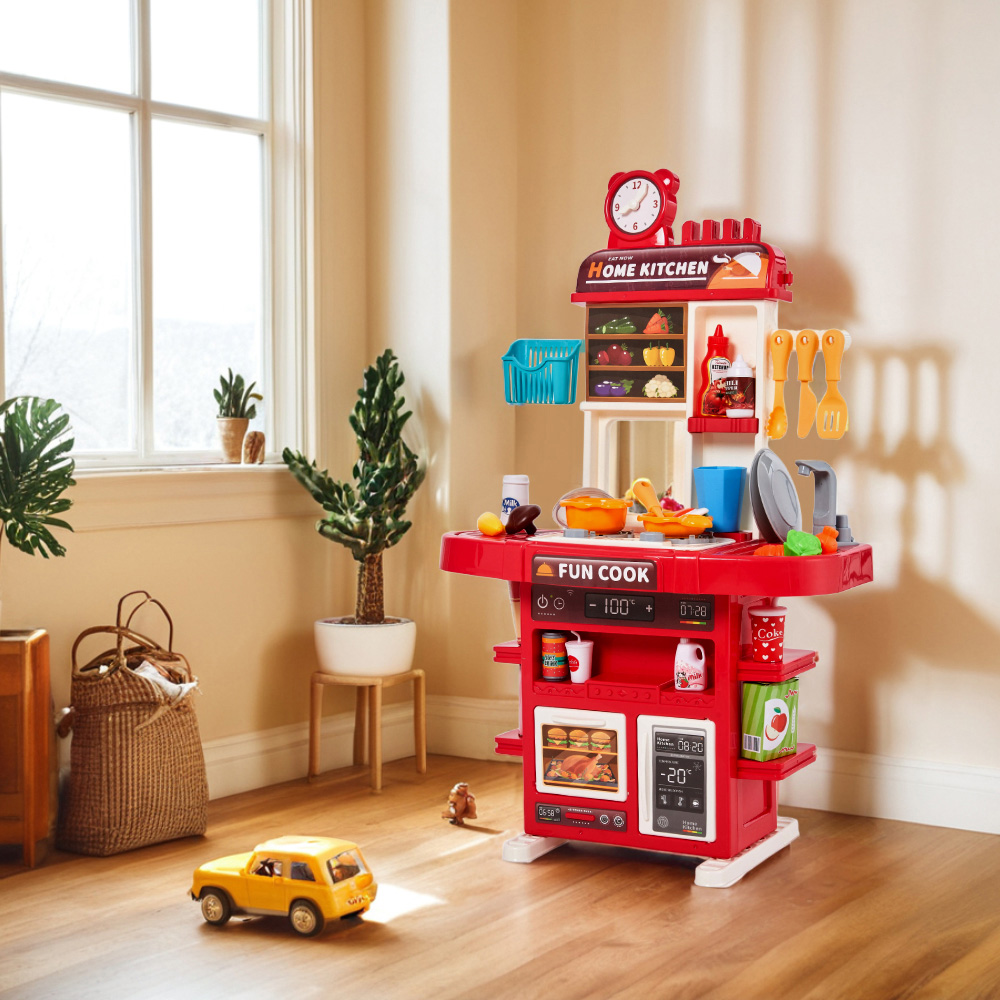 Tommy Toys 42 Piece Kids Kitchen Play Set with Smoke Sound and Light Image 2