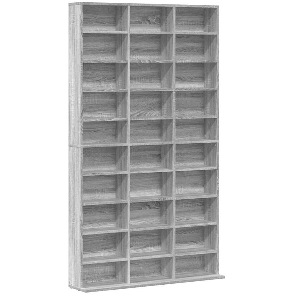 vidaXL 30 Shelf Grey Sonoma CD Cabinet Image 2