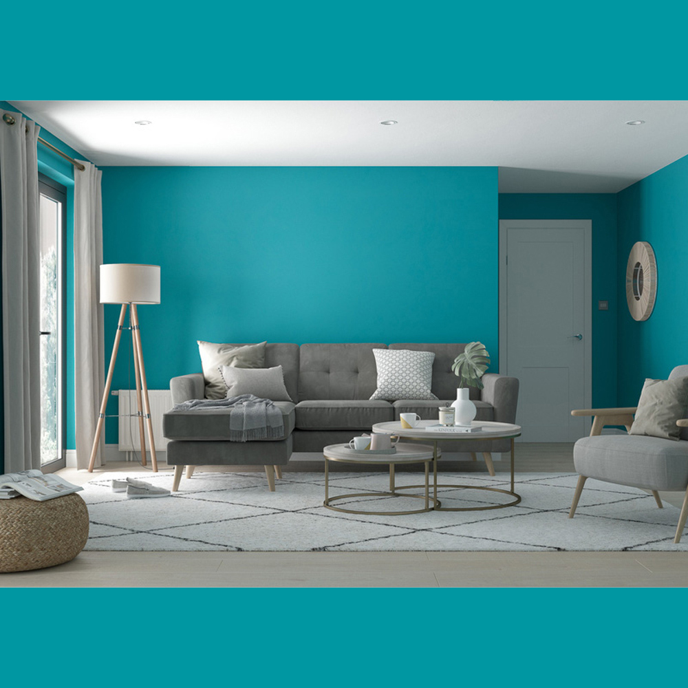 Dulux Trade Teal Touch Walls and Ceilings Diamond Matt Paint 2.5L Image 4