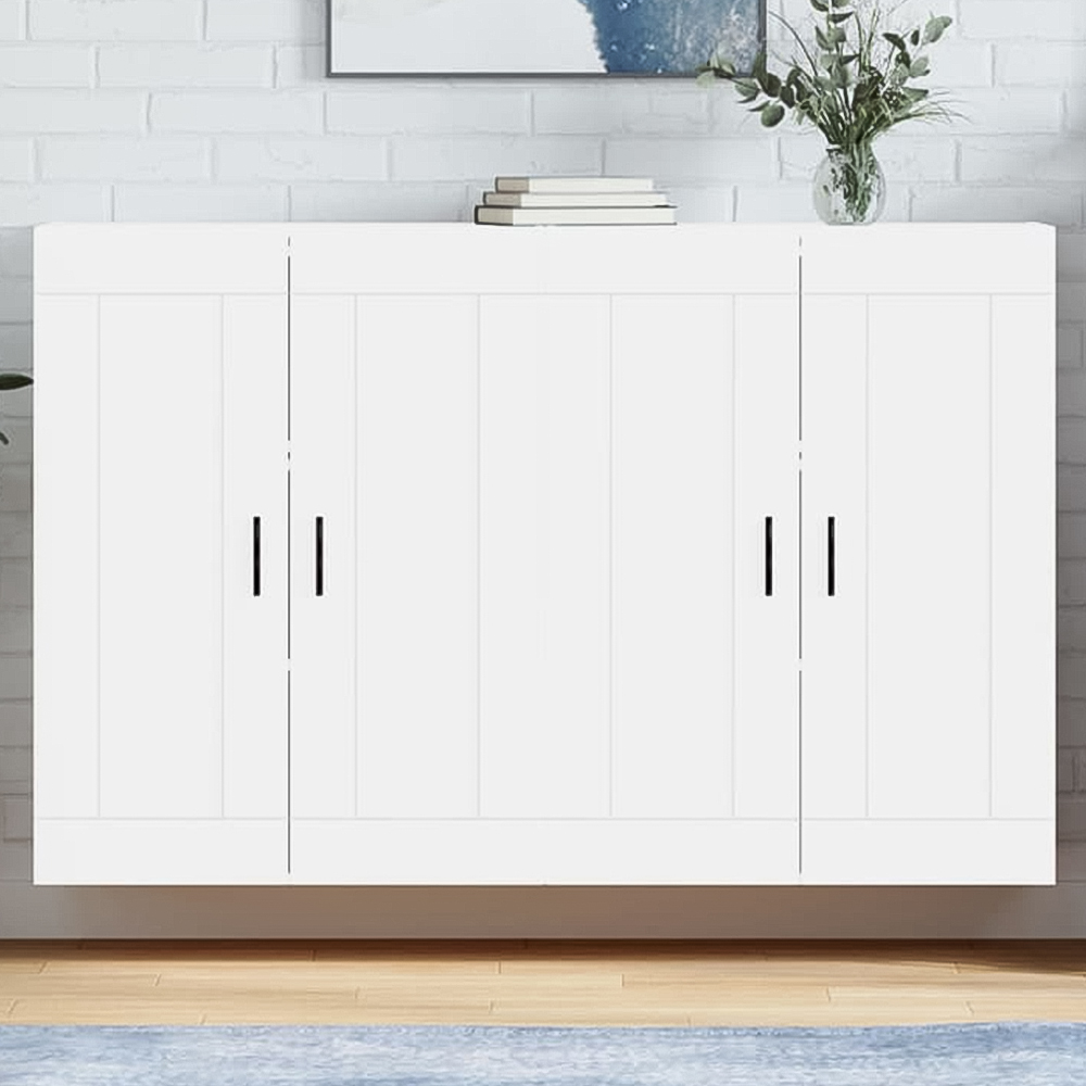 vidaXL 2 Door White Wall Mounted Cabinet 2 Pack Image 1
