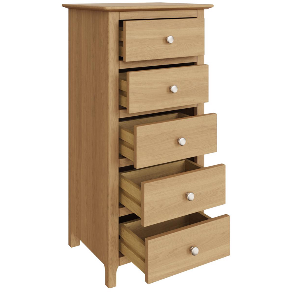 FWStyle Taberno 5 Drawer Oak Chest Of Drawers Image 4