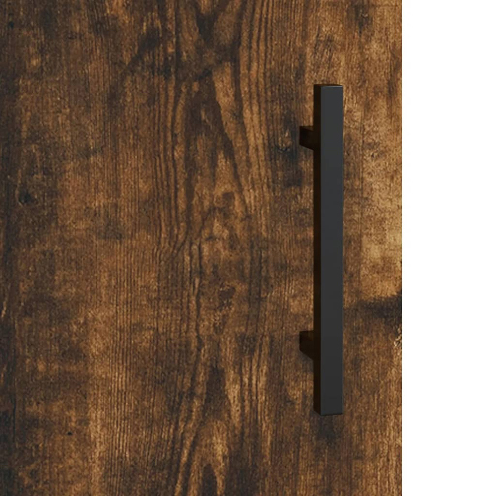 vidaXL Single Door 3 Drawer Smoked Oak Sideboard Image 9
