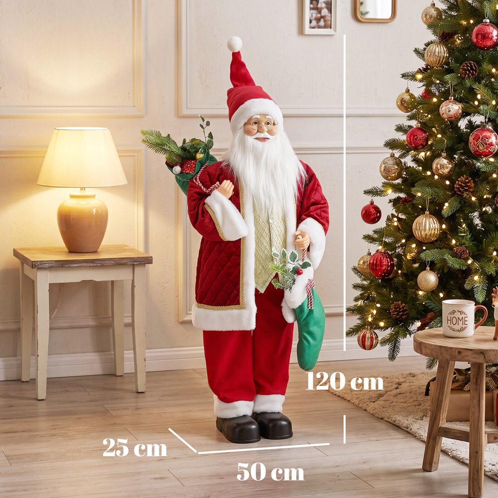 HOMCOM Singing and Dancing Santa Claus with Stocking Sack Christmas Decoration 4ft Image 9