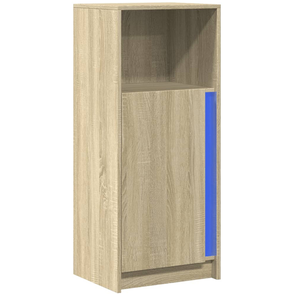 vidaXL Single Door Single Shelf Sonoma Oak Sideboard with RGB LED Lights Image 3