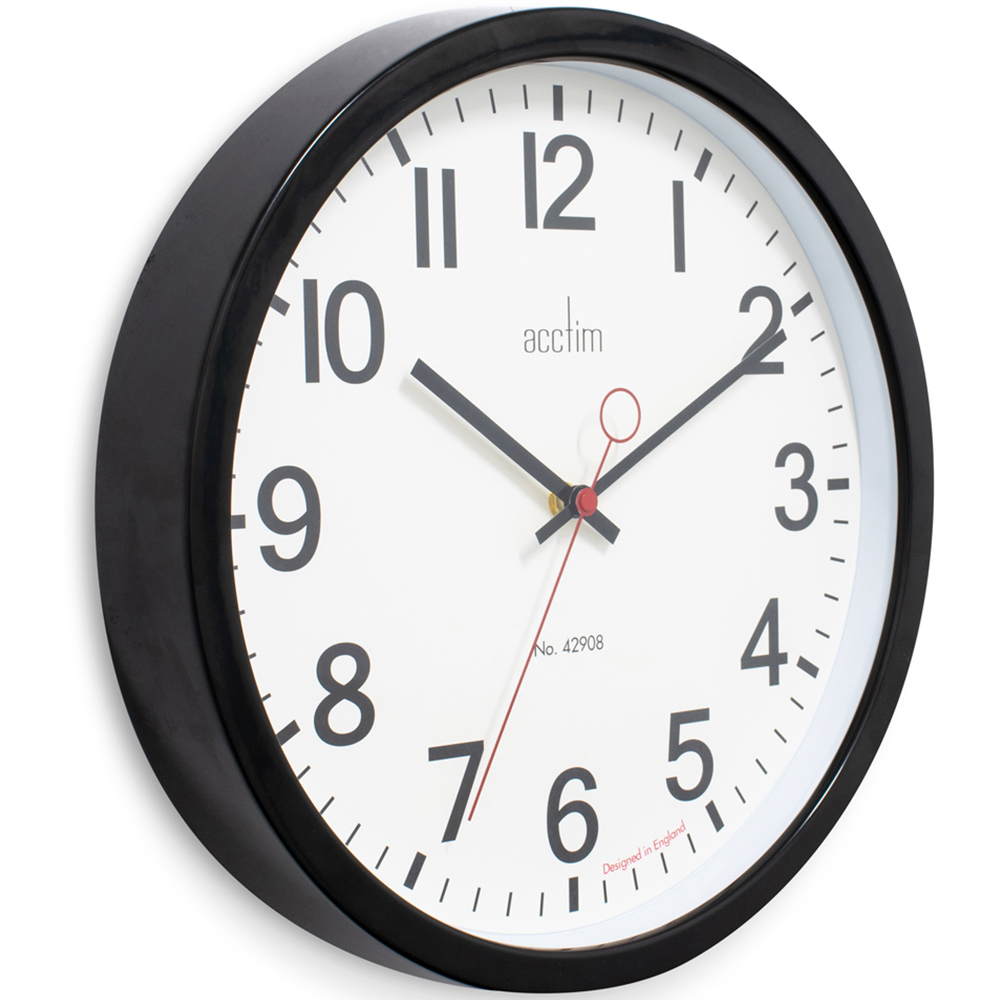 Acctim Kempston Black Metal Round Wall Clock 35cm Image 2