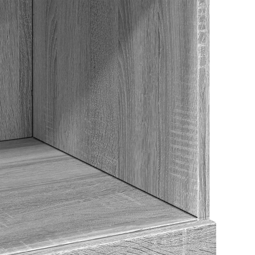 vidaXL 4 Drawer 6 Open Shelf Grey Highboard Image 8