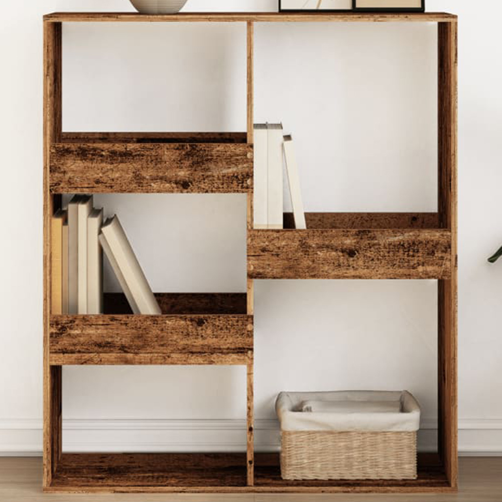 vidaXL 5 Shelf Old Wood Small Bookcase Image 1