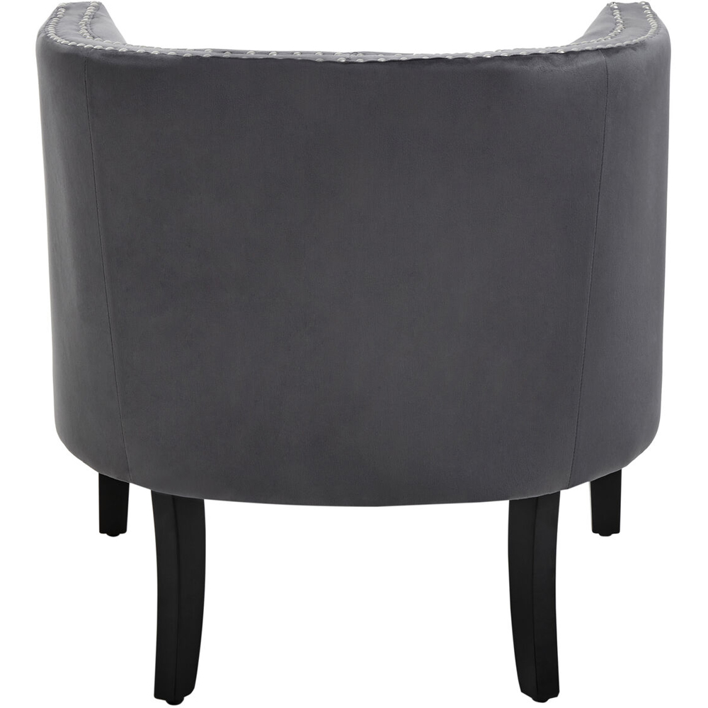 Premier Housewares Larissa Grey Velvet Studded Chair Image 3