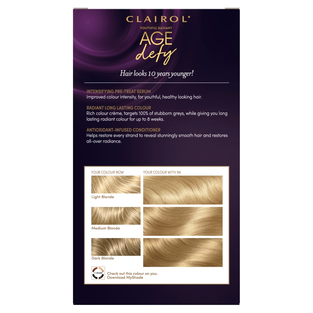 Clairol Nice'n Easy Age Defy Light Ash Blonde 9A Permanent Hair Dye Image 3