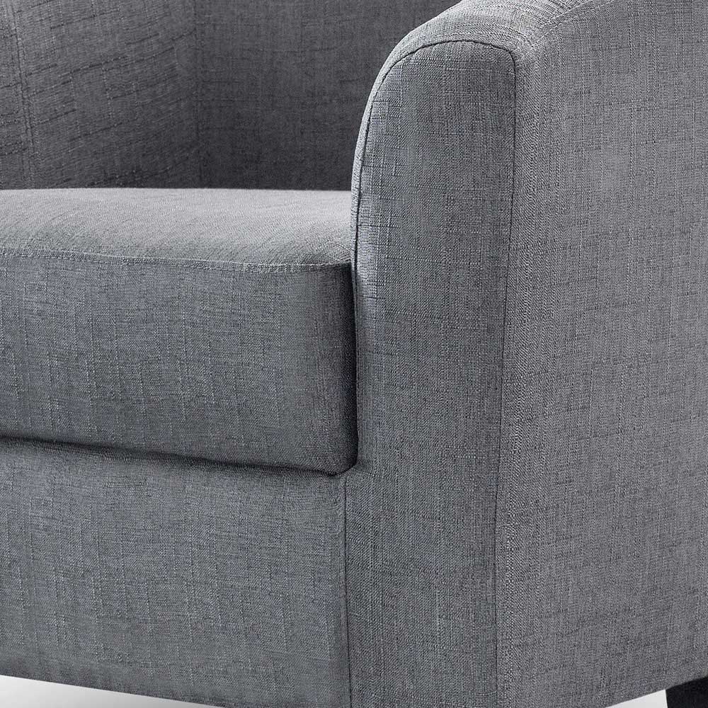 Julian Bowen Hugo Slate Grey Linen Tub Chair  Image 5
