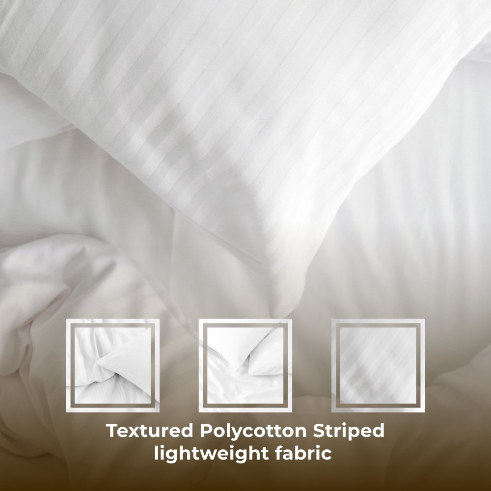 MHG Living Double White Striped Duvet Set Image 4