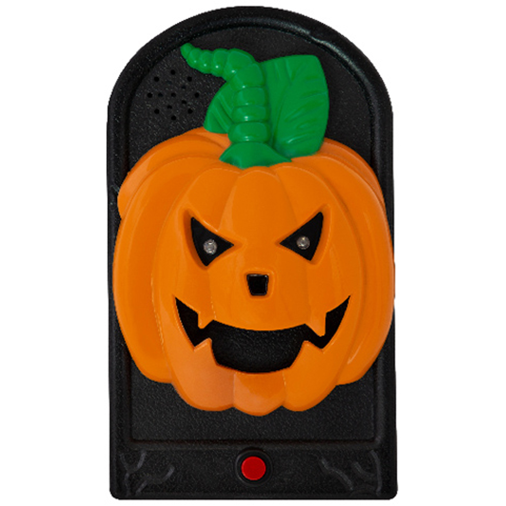 Global Gizmos Halloween Orange and Green Skull Doorbell Image 1