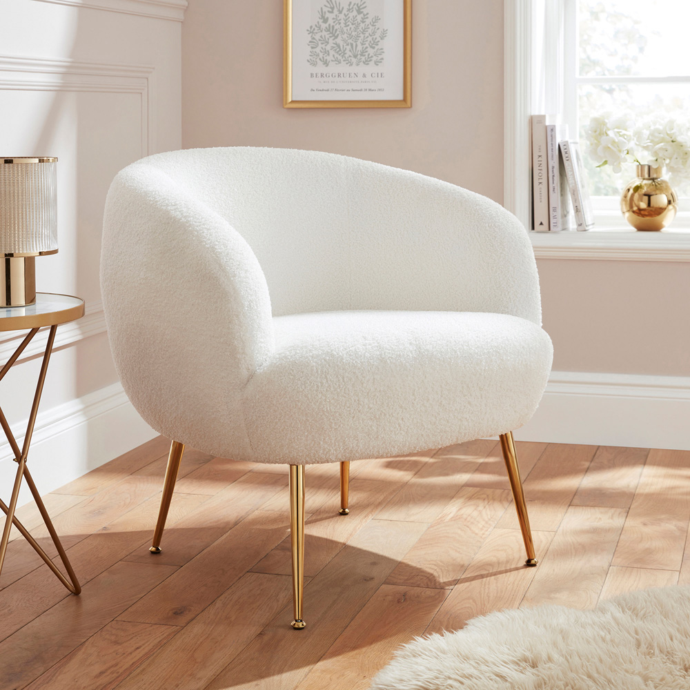 GFW Ada Cream Teddy Accent Chair Image 6