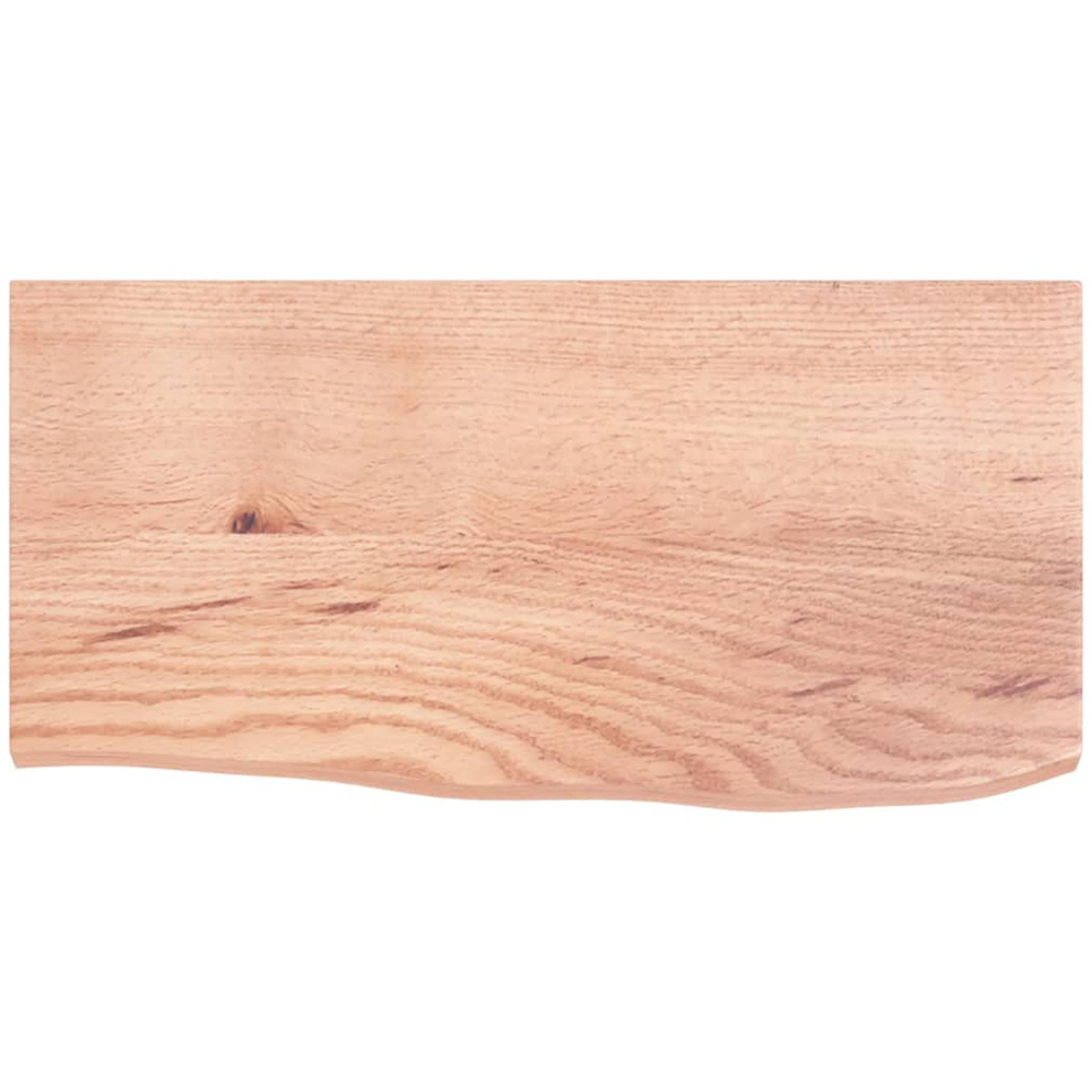 vidaXL 60 x 30 x 2cm Light Brown Treated Solid Wood Oak Wall Shelf Image 3