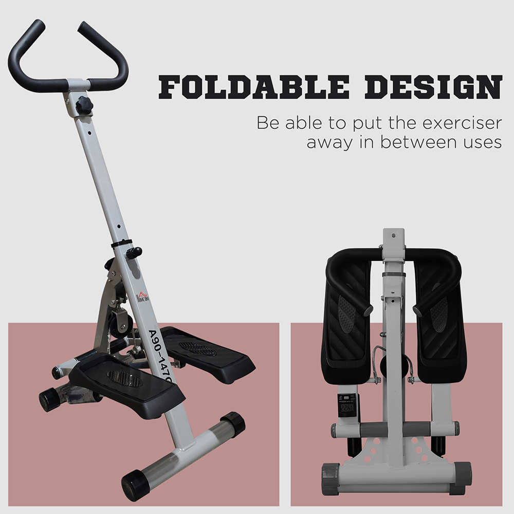 HOMCOM Grey and Black Steel Foldable Stepper Fitness Machine Image 4