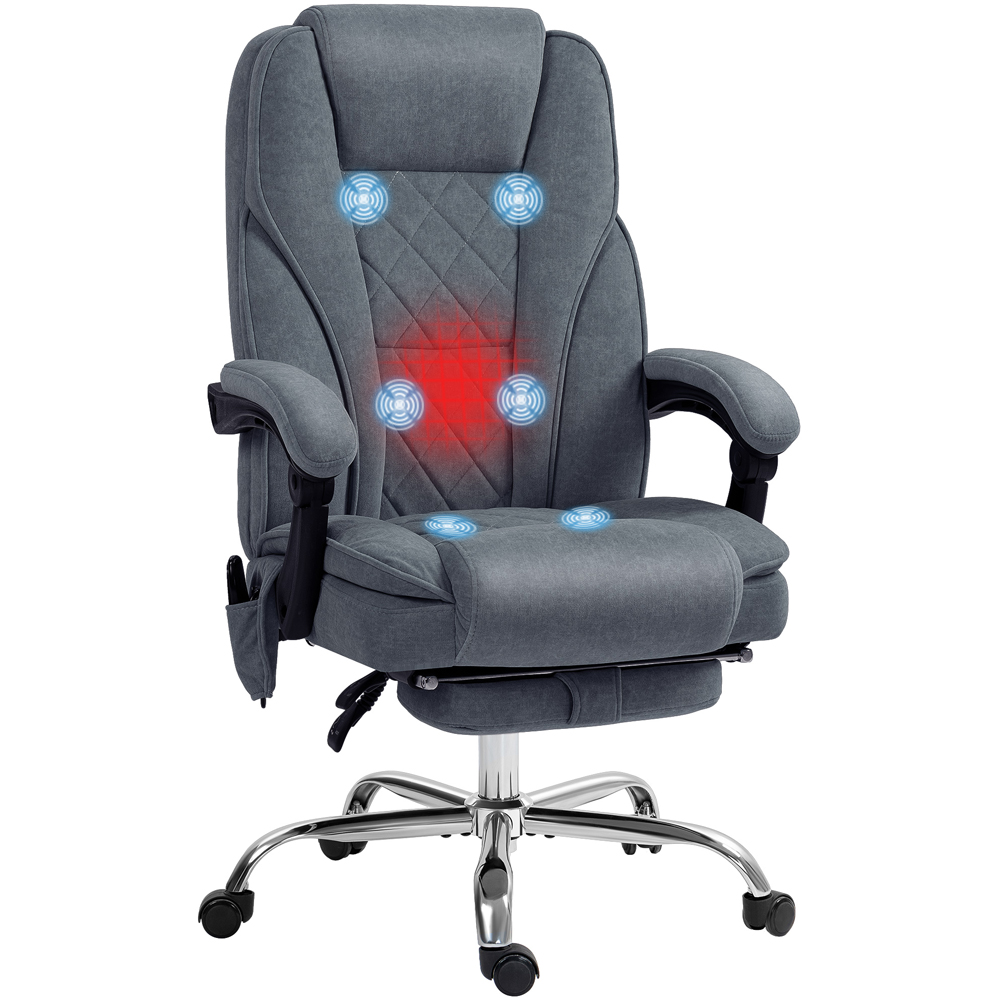 Vinsetto Dark Grey Heated Reclining Massage Office Chair Image 2