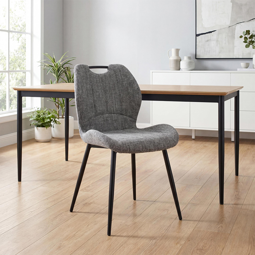 wilko Brooks Dark Grey Handle Back Dining Chair Image 3