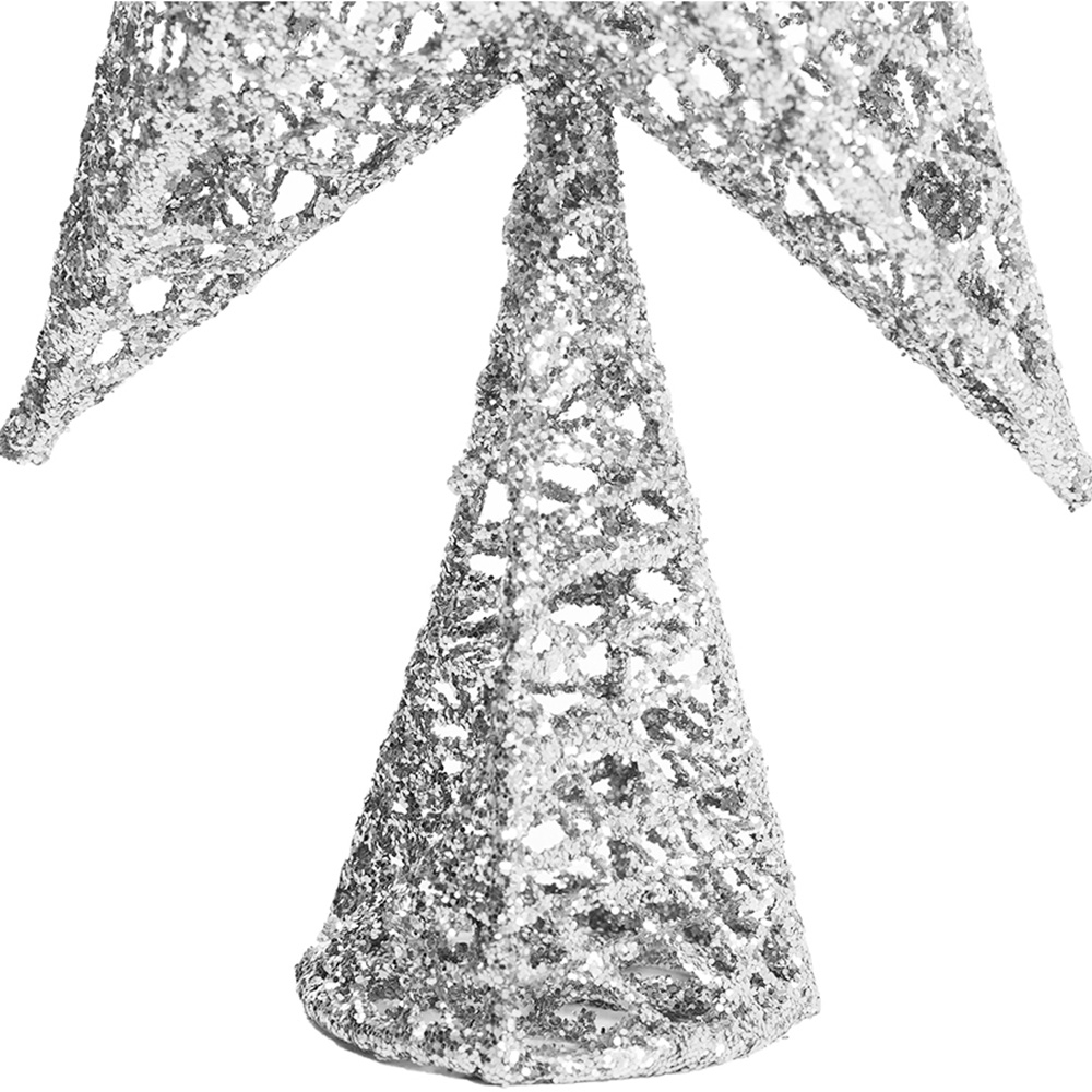 Living and Home Sliver Star Wrought Iron Christmas Tree Topper 30cm Image 5