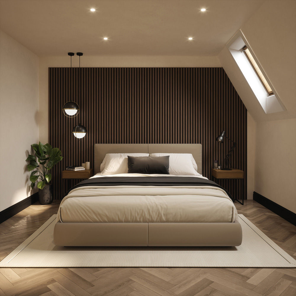 Tuscan Walnut PVC Wrapped Acoustic Wall Panel 240 x 60.8cm Image 5