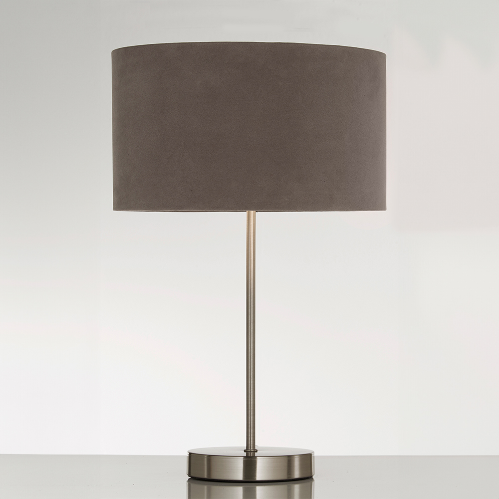 Velvie Table Lamp - Grey/Chrome Image 2