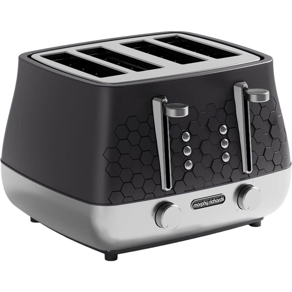 Morphy Richards 243020 Cassini Black 4 Slice Toaster Image 1