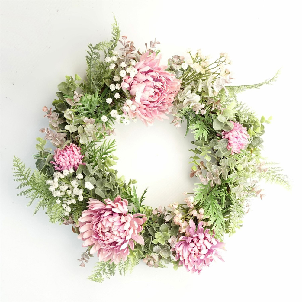 Botanik Opulent Pink Blossom Floristry Artificial Wreath 45cm Image 7
