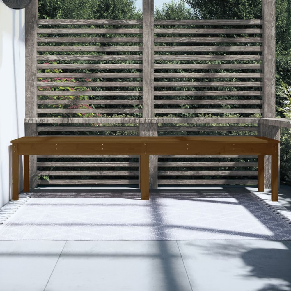 vidaXL Honey Brown Solid Pine Wood Slatted Garden Bench 203.5 x 44 x 45cm Image 1