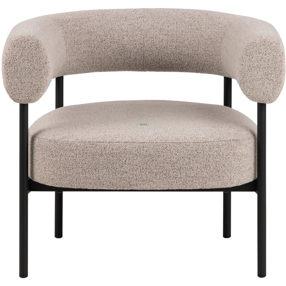 Florence Oakfield Beige Fabric Lounge Chair with Black Legs Image 3