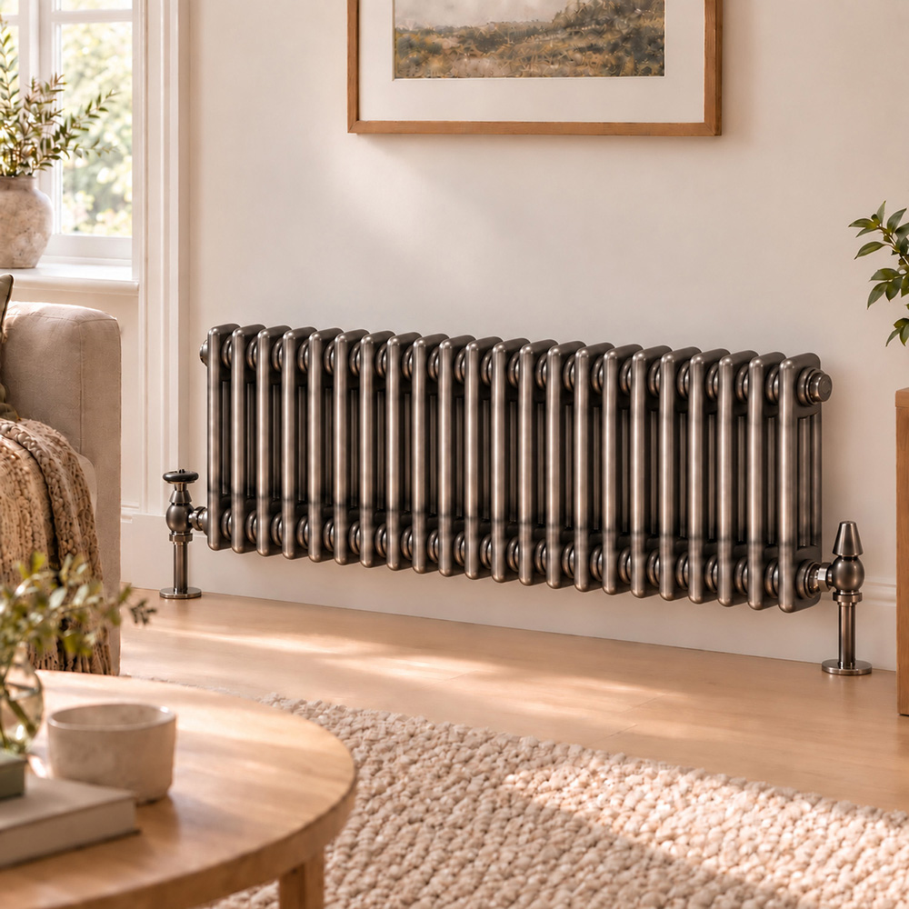 Go Bathrooms Clarence Raw Metal 3 Column 22 Section Radiator 400 x 1010mm Image 2