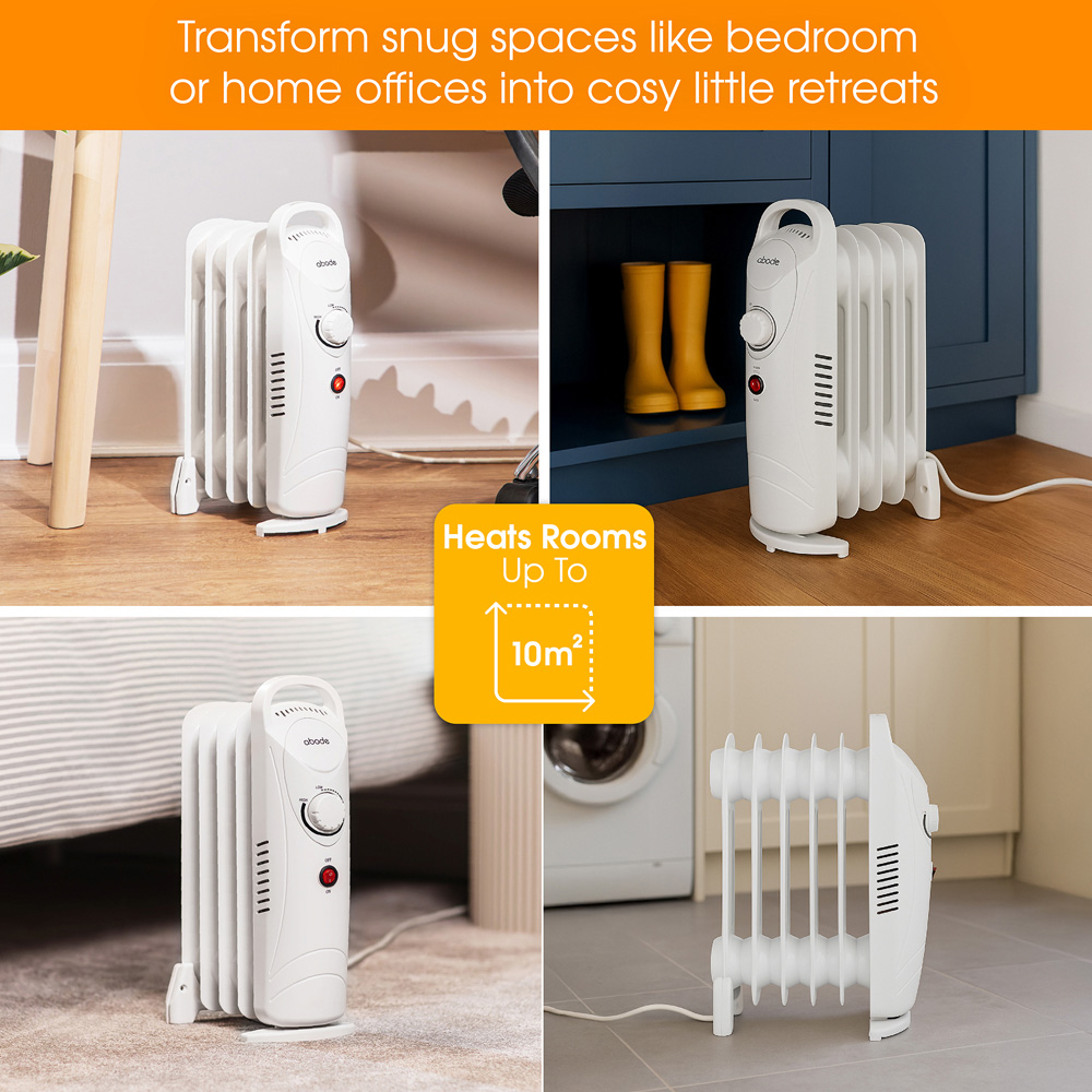 Abode AOFR5001 White 5-Fin Oil Filled Radiator 650W Image 8