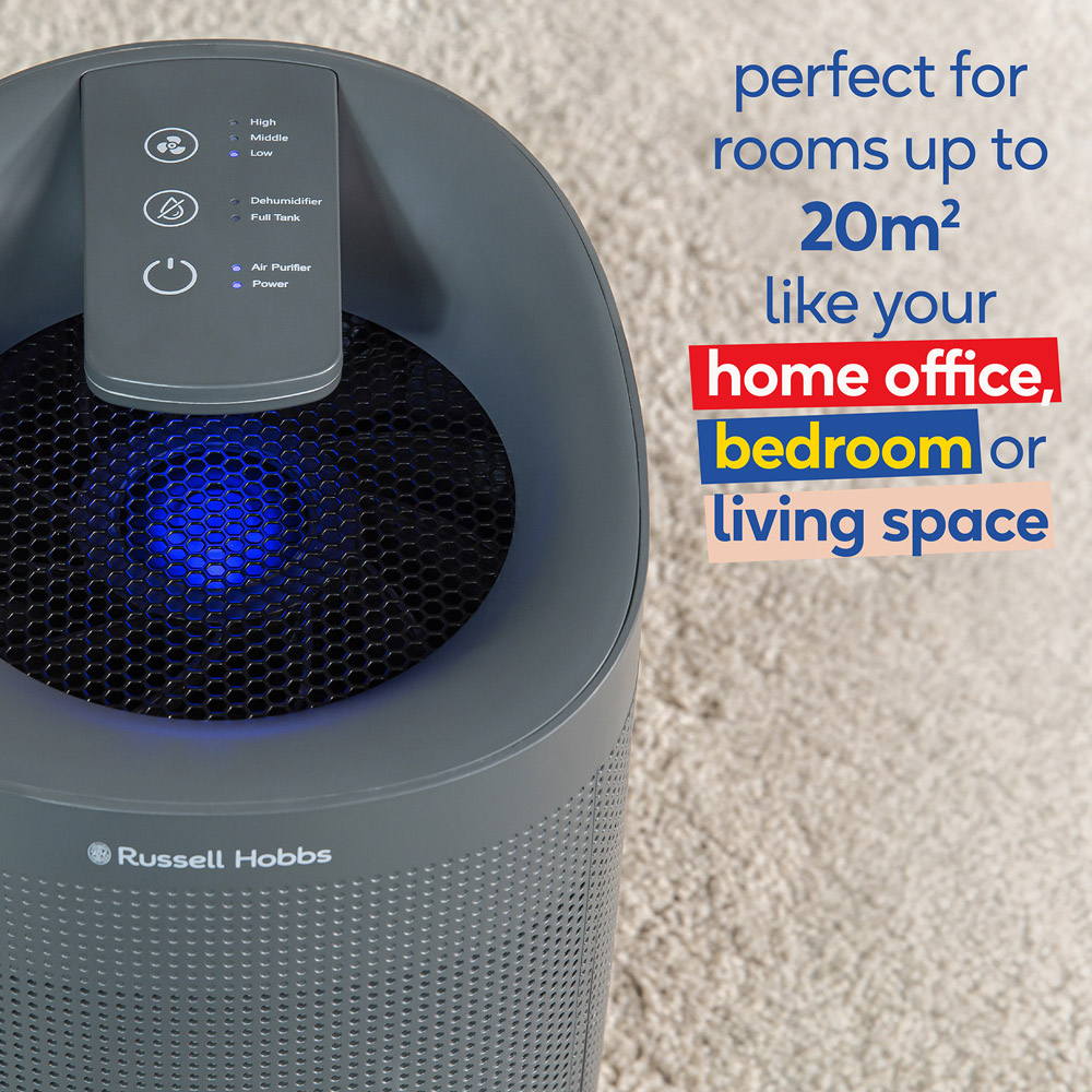 Russell Hobbs Fresh Air Pro Grey Compact Dehumidifier and Air Purifier 1L Image 3