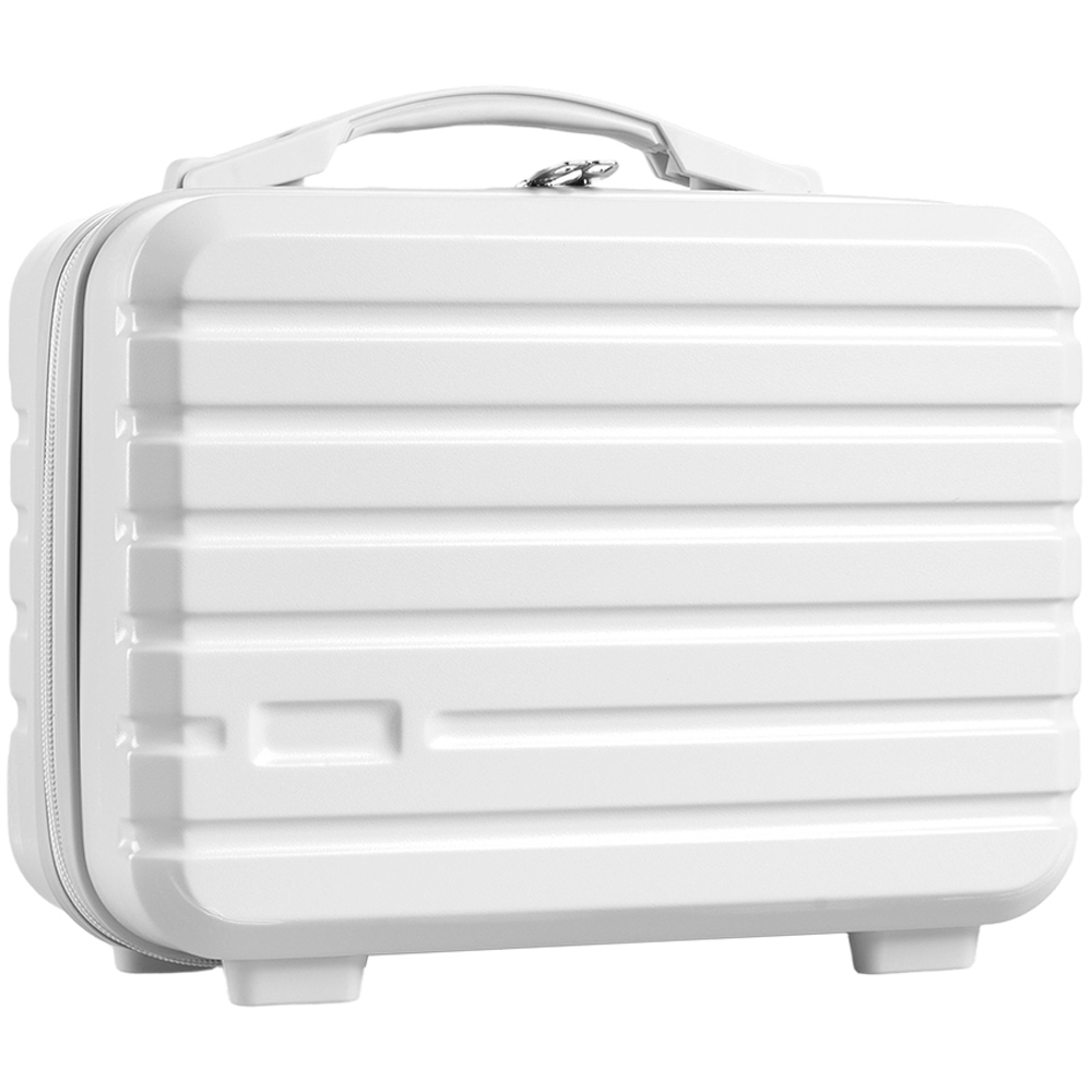 Living and Home White Portable Hard Shell Handheld Cosmetic Travel Case 29.2cm Image 1