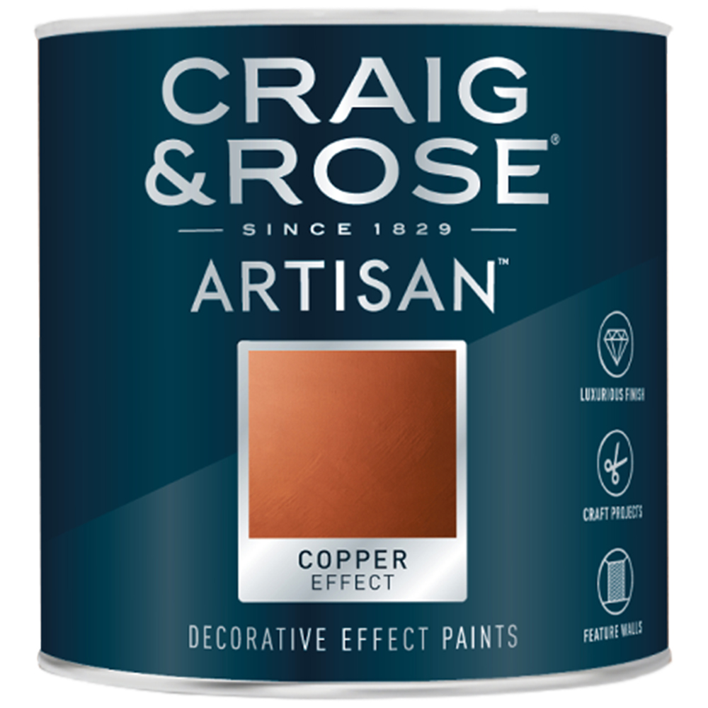 Craig & Rose Artisan Walls & Ceilings Copper Effect Mid Sheen Paint 750ml Image 2