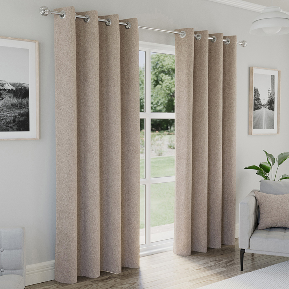 Enhanced Living Austin Natural Blackout Eyelet Thermal Curtains 168 x 229cm Image 1