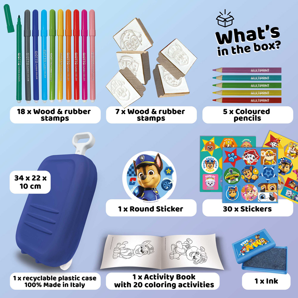 Multiprint Nickelodeon Paw Patrol Kids Colouring and Stamp Trolley Set Image 2