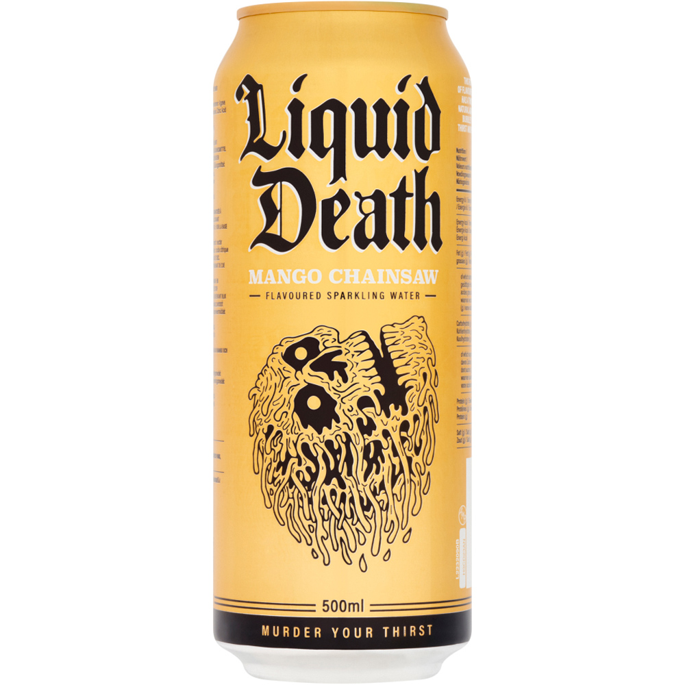 Liquid Death Mango Chainsaw Flavoured Sparkling Water 500ml Image