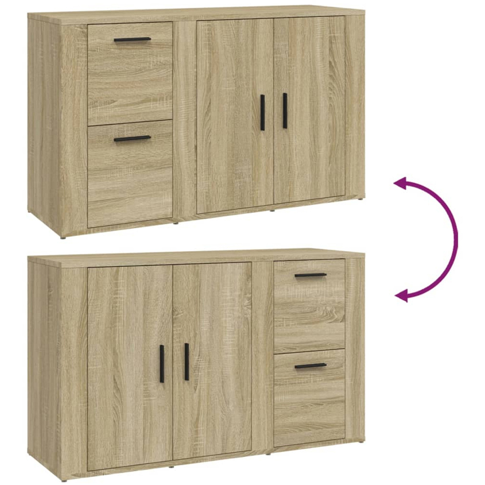 vidaXL 2 Door 2 Drawer Sonoma Oak Sideboard Image 8