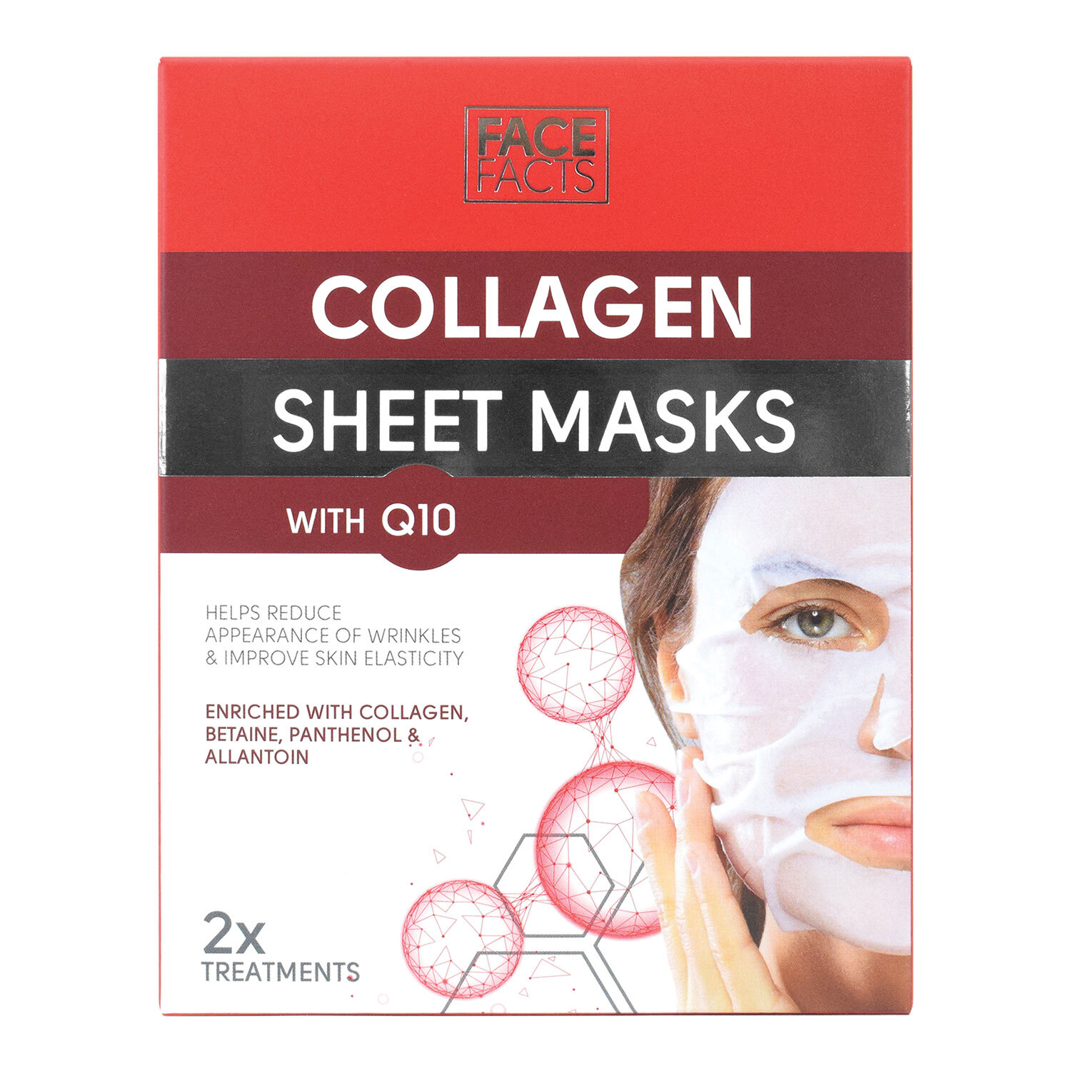 Pack of 2 Face Facts Collagen Q10 Sheet Masks Image