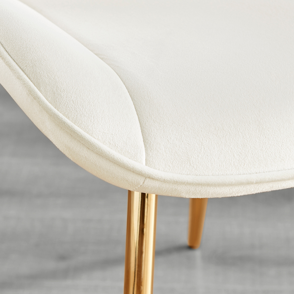 Furniturebox Elissa Cesano Marble Effect 2 Seater Round Dining Set White Cream and Gold Image 7