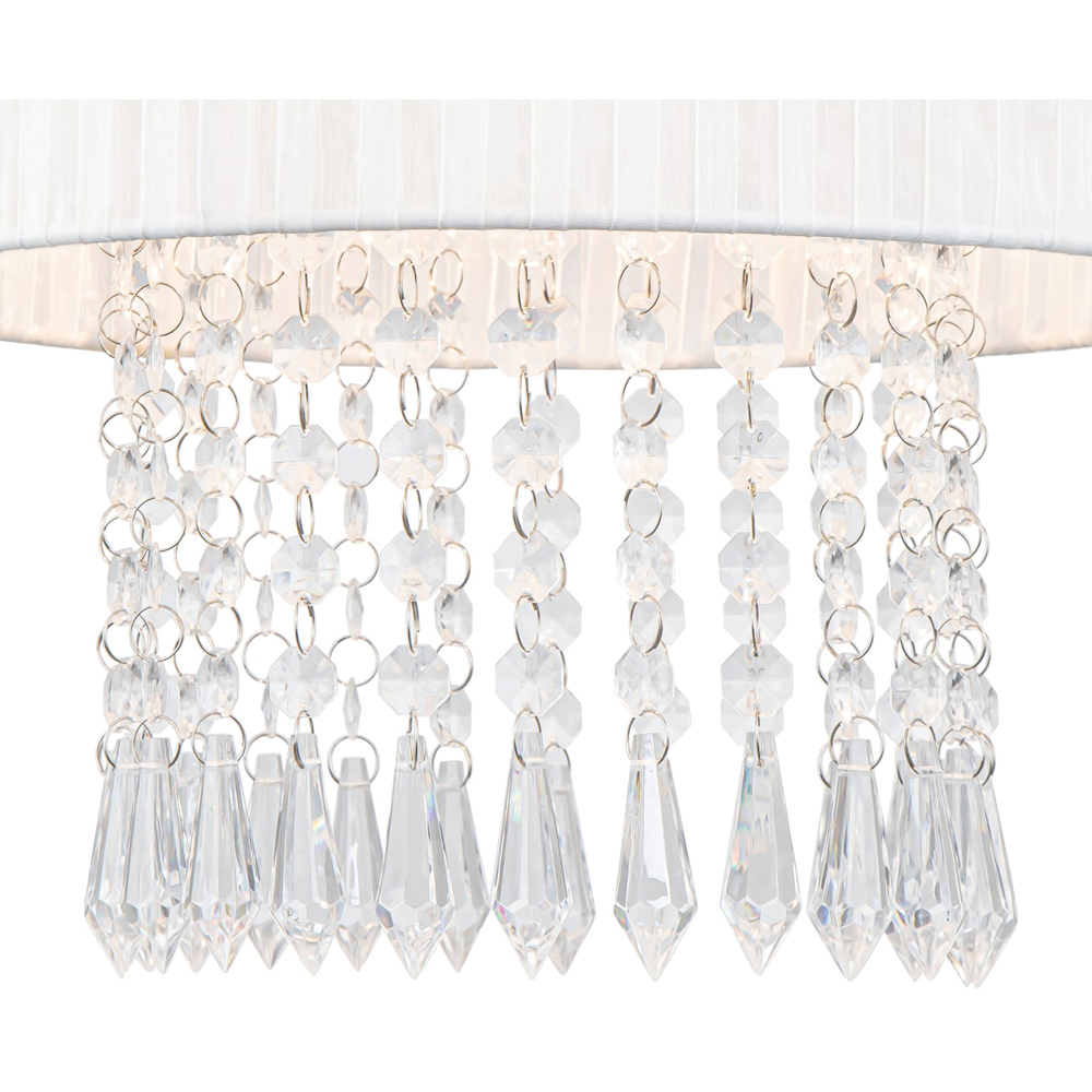Cosylyte Winni Cream White Beaded Voile Easyfit Modern Lamp Shade Image 5